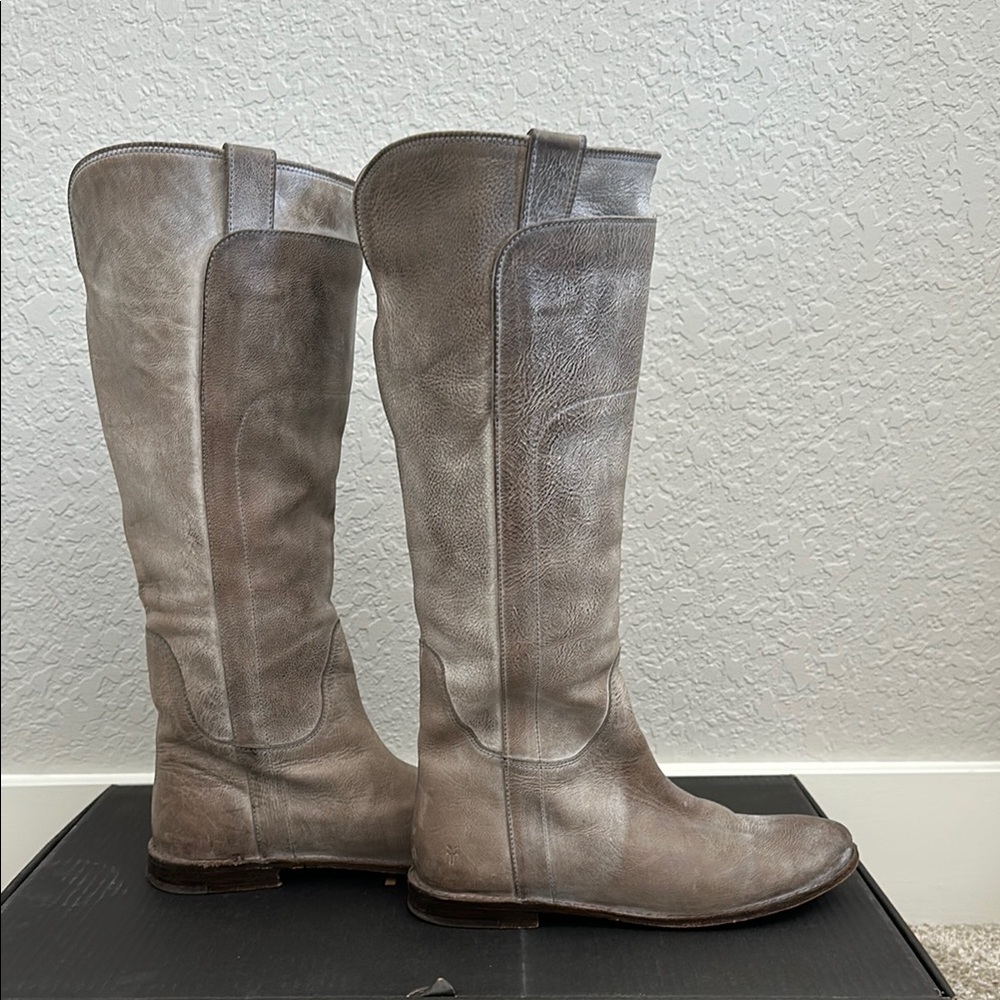 Frye Paige Tall Riding Boots Grey 8M